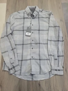 Report Collection Men’s Soft Touch Flannel Shirt Gray Stripe Size Small NWT.  - Picture 1 of 8