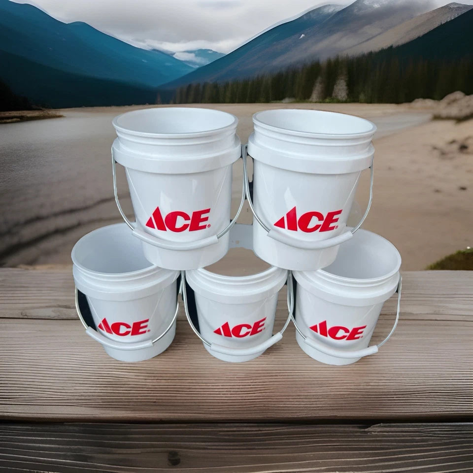 LOT OF 5 Ace Hardware Mini Bucket With Handle 0.5 Qt HTF  - Image 1 of 1