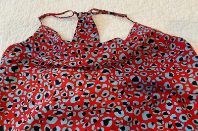 Vestido BCBG Feminino Estampa de Leopardo Halter Midi M Festa Camadas Data Brunch Chique - Imagem 1 de 4