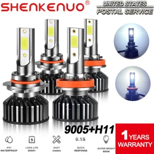 For Toyota Tundra 2007-2013 4Pcs Combo 9005+H11 LED Headlight Hi/Low 6500K Beam - Foto 1 di 11