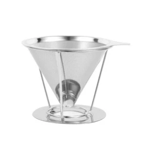 Doppellagiges Mesh Kaffee Tropfer Sieb Edelstahl Kaffeetrichter Filter - Bild 1 von 23