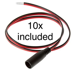 10x DC Pigtail Power CPS-PT Cable Female Connector 5.5x2.1mm Plug Wire TEN NEW - Picture 1 of 5