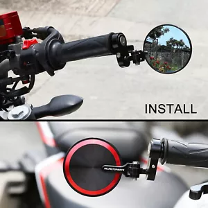 Red REBORN Folding Bar End Mirrors For Honda Monkey 125 18 19 20 21 22 23 24 - Foto 1 di 10