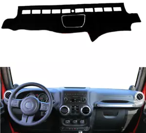 For Jeep Wrangler 2007-2017 black Dashboard Cover Dashmat Dash Anti-Sun Mat Pad - Picture 1 of 9