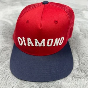 Diamond Supply Hat Red Blue Snap Back Arch Two Tone Trucker Mesh - Picture 1 of 7