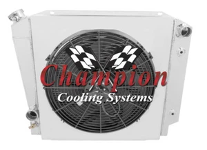 SR 2 Row 1" Radiator,16" Fan,Shroud for 1966-1977 Ford Bronco Ford V8 Conversion - Imagen 1 de 9