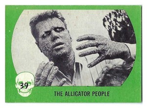 1961 NU-CARDS Horror Monster 1st Series #39 GREEN Alligator...Trading Card NRMT
