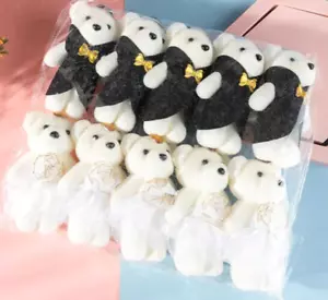 10 piezas de espuma dura de 4,5" osos altos flocados, decoración de bodas, fiestas, graduación - Imagen 1 de 7