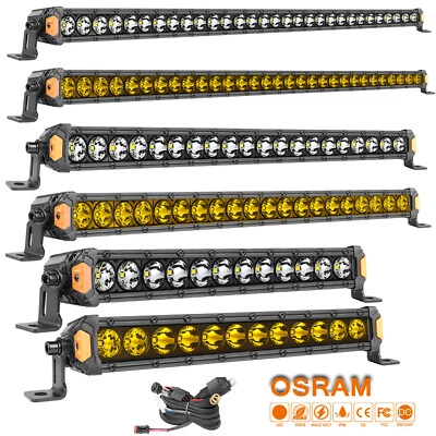 12" 20" 30" Single Row OSRAM-LED Light Bar Slim Combo Off Road 4WD W/ DT Wiring - Image 1 of 4