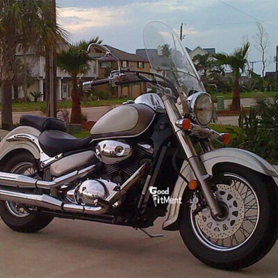 For Suzuki Intruder Volusia 800 Large Windshield Clear Screen 7/8" 1'' Handlebar - Image 1 of 4