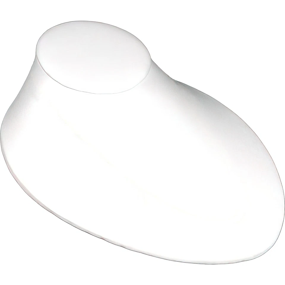 Collar colgante busto de cuero sintético blanco exhibición de joyas 3 1/2" Foto 1 de 1