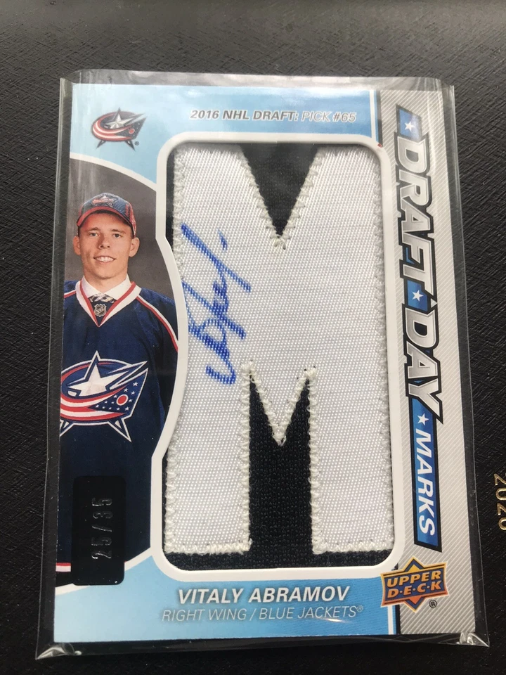 19/20 SP GAme Used Vitaly Abramov Draft Day Marks Auto #25/35! - Image 1 of 1