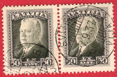 Letonia 1937 par 50 san. Sc. 192 USADO 9389 Foto 1 de 2