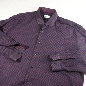Robert Graham Shirt Mens 3XL XXXL Big 19 Purple Blue Gingham Plaid - Picture 1 of 11