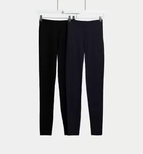 M&S LEGGING HIGH WAISTED PLAIN FULL LENGTH LEGGING STRETCHY SKINNY PANTS 554 - Picture 1 of 17