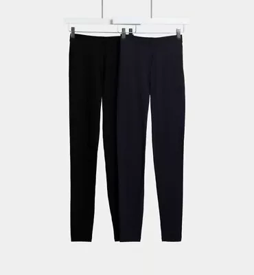 MARKS AND SPENCER M&S LEGGING HIGH WAISTED PLAIN FULL LENGTH LEGGING STRETCHY SKINNY PANTS 554