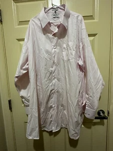 BERLIONI mens Dress Shirt 5XL pink 21-21,5 Button down Cotton long Sleeve ITALY - Picture 1 of 11