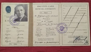 Ultra Rare 1940s WW2 Era Poland Document - polish political prisoner Doctor  - Picture 1 of 9