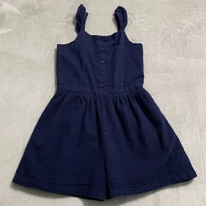 Hope Henry Romper Girls Size 12 Navy Blue Sleeveless Shorts Organic Cotton - Picture 1 of 9