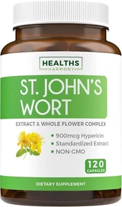 Healths Harmony St. John's Wort, Effective St Johns Wort Powerful 900mcg, 120 ct - Picture 1 of 9
