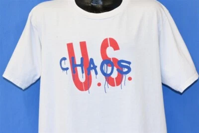 vintage años 90 EE. UU. CHAOS STREET PUNK OI! Camiseta HARDCORE ROCK NUEVA JERSEY GRANDE L Foto 1 de 4
