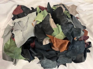 Cowhide Leather Scraps 9+ lbs various colors, sizes. Good for crafts - Picture 1 of 2