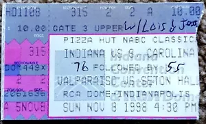 BIGLIETTO BASKET INDIANA UNIVERSITY HOOSIERS STUB v S. CAROLINA 1998 - RCA DOME - Foto 1 di 1