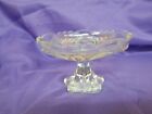 Mikasa Crystal Clear Pink Tulips Footed Compote Candy Dish 6.75