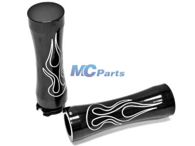 1" Black Handlebar Hand Grips For Kawasaki Vulcan 1500 800 2000 Classic Drifter Foto 1 de 3