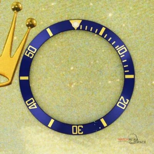 Vintage Rolex Submariner 16613,16618,16803,16808 Blue & Gold Bezel Insert #F38 - Picture 1 of 6