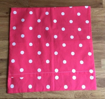 Square Cushion Cover Made W/ Cath Kidston Large Spots on Red Light Cotton New - Image 1 of 4