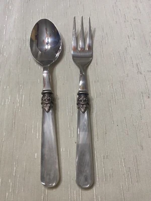 VINTAGE LARGE SERVING SPOON & FORK. EME,18/10,ITALY - Image 1 of 2