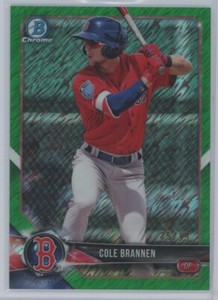 2018 Bowman Chrome Prospects Green Shimmer Refractors #BCP154 Cole Brannen /99
