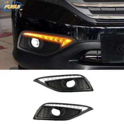 Lâmpada de neblina para parachoque dianteiro LED DRL sinal de seta compatível com Honda CRV CR-V 2012-2014 - Imagem 1 de 4