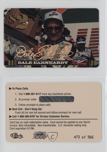 1995 Classic Assets Racing $2 Phone Cards Gold Signature /566 Dale Earnhardt HOF
