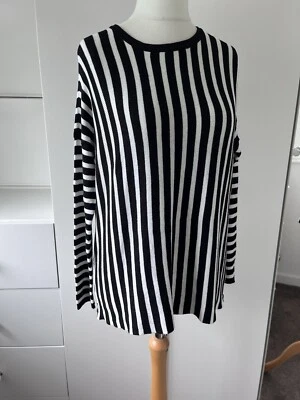 Suéter listrado Atmosphere tamanho médio 10-12 preto e marfim malha fina - Imagem 1 de 4