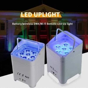 Paquete de 2 luces de escenario inalámbricas 6X18W DMX WiFi Control Lavadora de pared Batería Uplight - Imagen 1 de 9