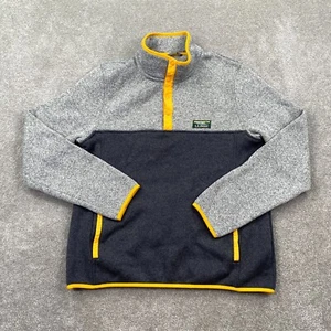 L.L. Bean 1/4 Snap Button Knit Pullover Sweatshirts Youth Size M Charcoal Gray - Picture 1 of 10