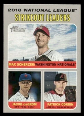 2019 Topps Heritage #71 deGrom / Corbin / Max Scherzer - Image 1 of 2