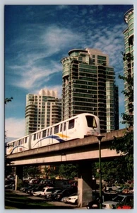 Expo Line Skytrain Near Main Street-Science World Station, Vancouver BC Postcard - Imagen 1 de 2
