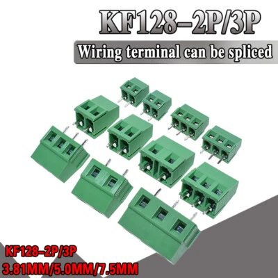 KF128-2P/3Pin 3.81 5.0 7.5 2.54mm PCB Screw Terminal Block Splice Terminal MG128 - Image 1 of 4