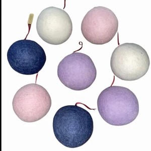 8 Pcs Ornament Felt Ball Handmade Multi Color Pottery Barn Anthropologie ROOST - Picture 1 of 6