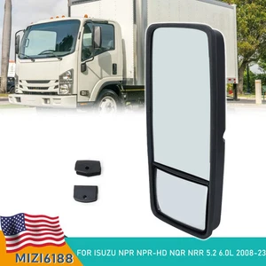 Left View Door Mirror For ISUZU NPR NPR-HD NQR NRR 5.2 6.0L 2008-23 Driver Side - Picture 1 of 10