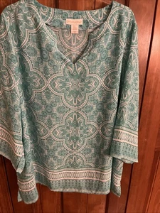 Blusa Pullover Cynthia Rowley Manga 3/4 Talla 3X (A031) - Imagen 1 de 10