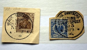 DEUTSCHE KOLONIEN Nette Sammlung Briefstücke meist Eisenbahnstempel Hoher Wert - Picture 1 of 12