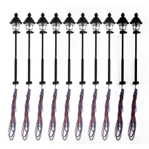 10* Model Railway Led 1:160 Lamps N-Scale Gauge 4.5cm Round Head Street Lights - Picture 1 of 14