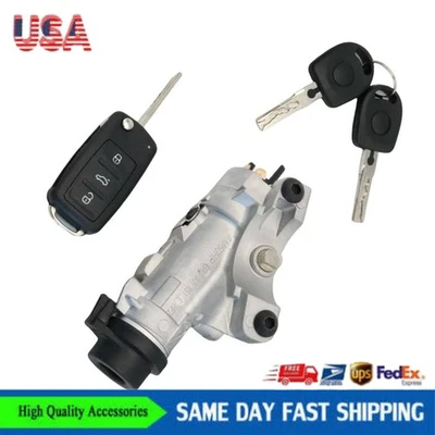 Ignition Lock Cylinder Assembly With Key Shells FOR 1998-2009 Audi A4 Quattro - Image 1 of 4