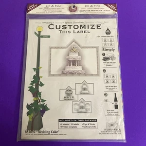 4th & Vine Wine Beer Bottle Labels B52092 Wedding Cake Sheets/32 Removable - Picture 1 of 6