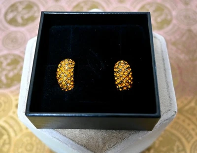 NUEVO EN CAJA $80 HEIDI DAUS Abrazos de HEIDI Sol Cristal Naranja Aro Pendientes Omega Foto 1 de 4