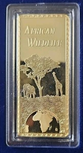 Lingotti Windsor Mint Gold Stratificati Fauna Africana (Involucro) Ottime Condizioni - Foto 1 di 9